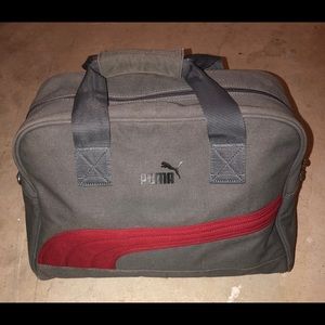 Puma gray and maroon vintage duffel bag